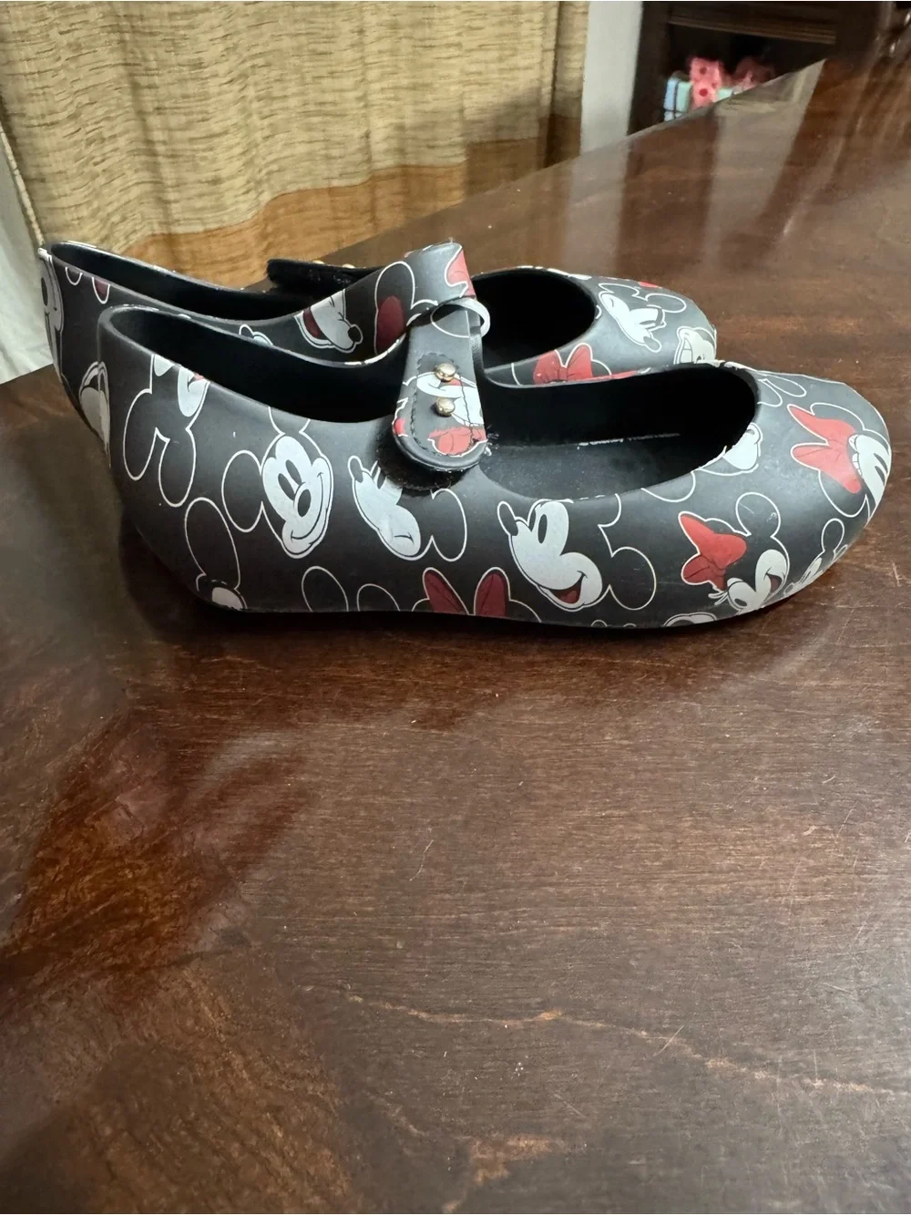 Mini Melissa Black Minnie & Mickey Mary Jane Shoes